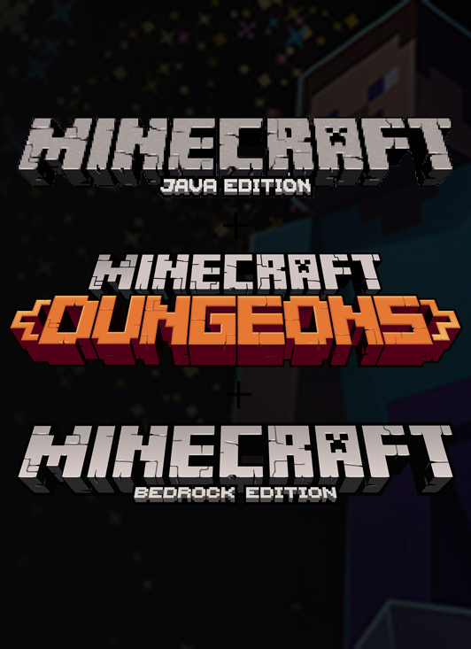 Подписка Minecraft Java, Bedrock, Dungeons
